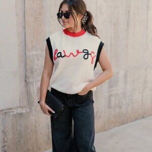 Dawgs Red & Black Sleeveless Sweater